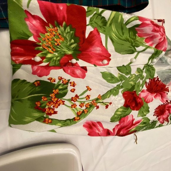 Nygard Collection Cardigan open Knit Sleeve Sequins Embroidery - Picture 9 of 11